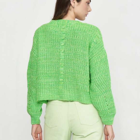 Stradivarius Green Cable Knit Cardigan Cropped - Picture 5 of 7